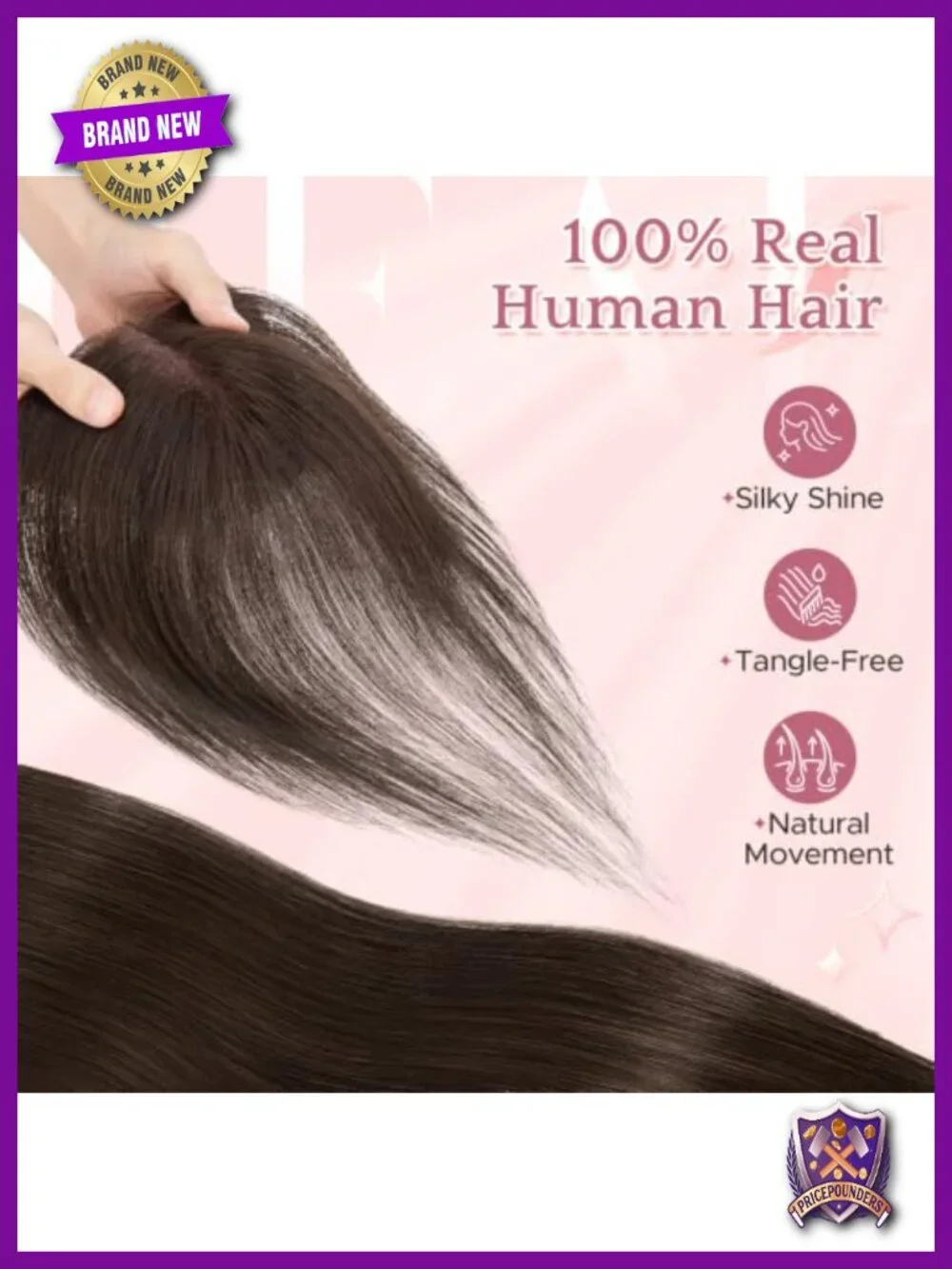 Real Human Hair Toppers with Bangs 3D Clips Lightweight Hairpieces for Women